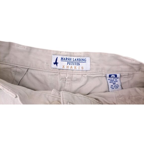 Vintage Marsh Landing Petite Khaki Cargo Shorts Women Size 6P Tan 6 Pockets - Picture 4 of 8